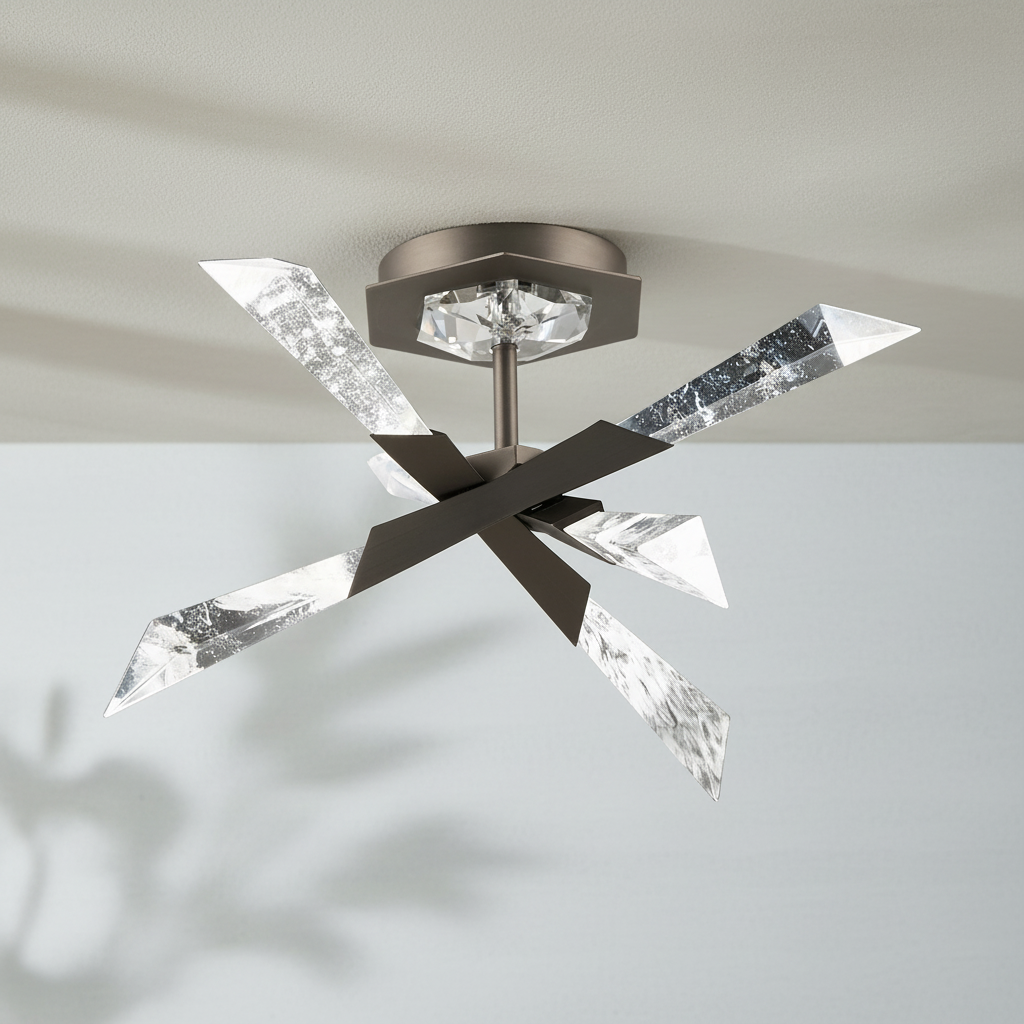 Riviko Radiant Prism LED Semi Flush Mount Ceiling Light - Background Shot