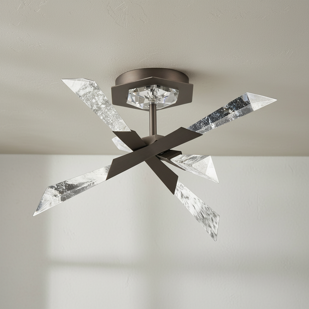 Riviko Solitude LED Semi Flush Mount Ceiling Light - Studio Shot