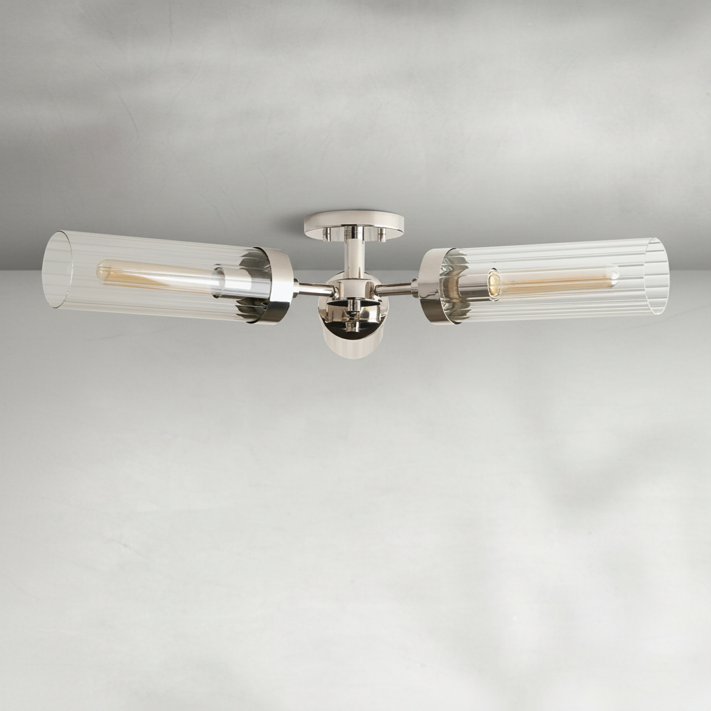 Riviko Timeless Radiance 3-Light Flushmount - Background Shot