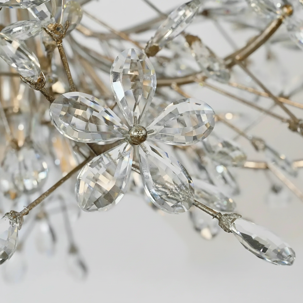 Riviko Veridian Bloom Crystal Flushmount - Background Shot