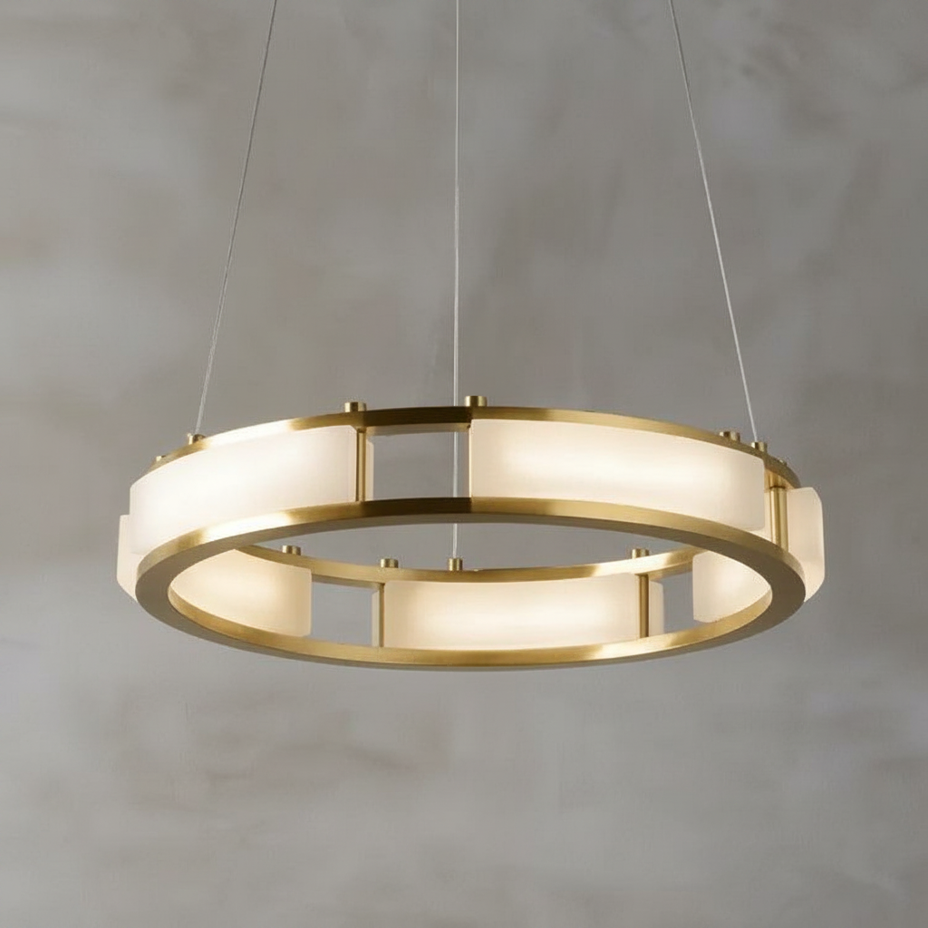 Riviko Alabaster Grandeur Round Chandelier - Background Shot