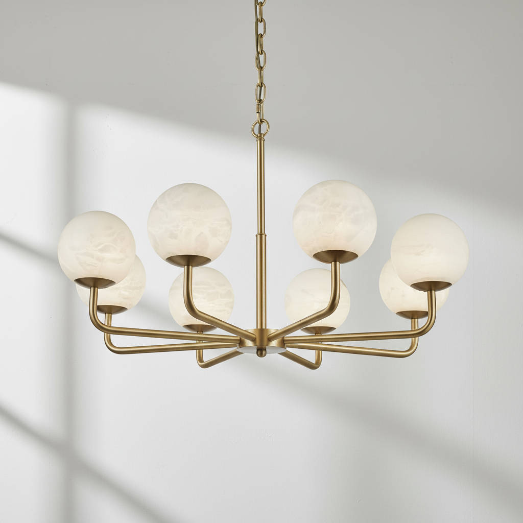 Riviko Alabaster Aura 6/8-Light Chandelier - Background Shot