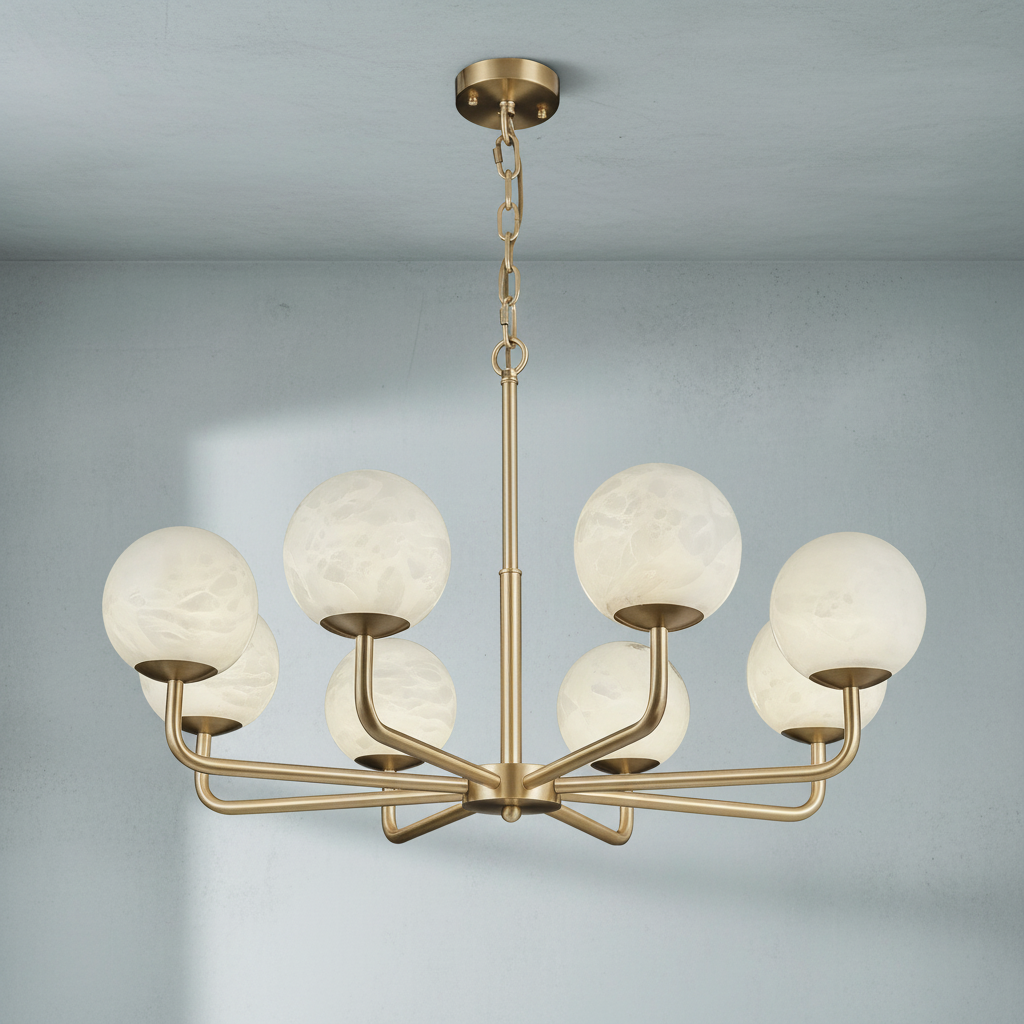 Riviko Alabaster Aura 6/8-Light Chandelier - Background Shot