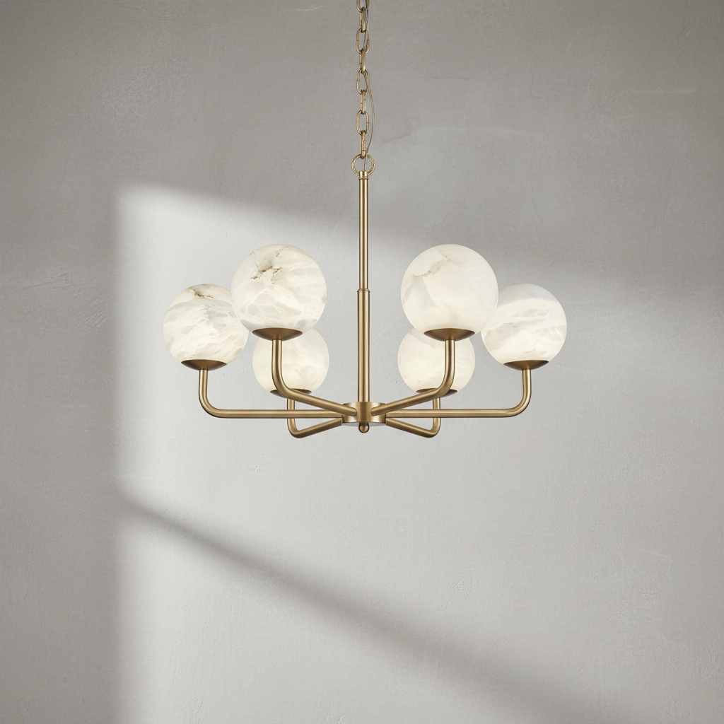 Riviko Alabaster Aura 6/8-Light Chandelier - Background Shot