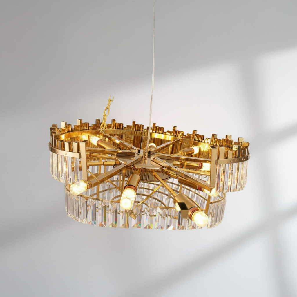 Riviko Radiant Bloom Flush Mount Chandelier - Background Shot