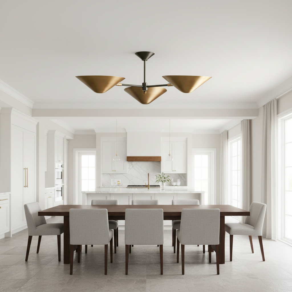 Riviko Aura Radiant Flushmount - modern American kitchen with island