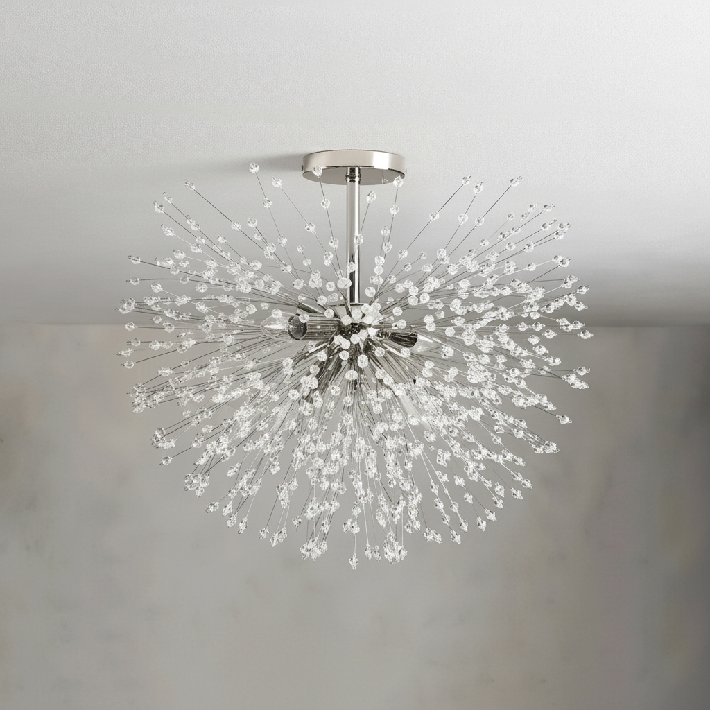 Riviko Stellar Bloom Crystal Flushmount - Background Shot