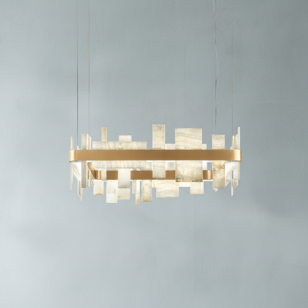 Riviko Alabaster Aura LED Chandelier - Background Shot