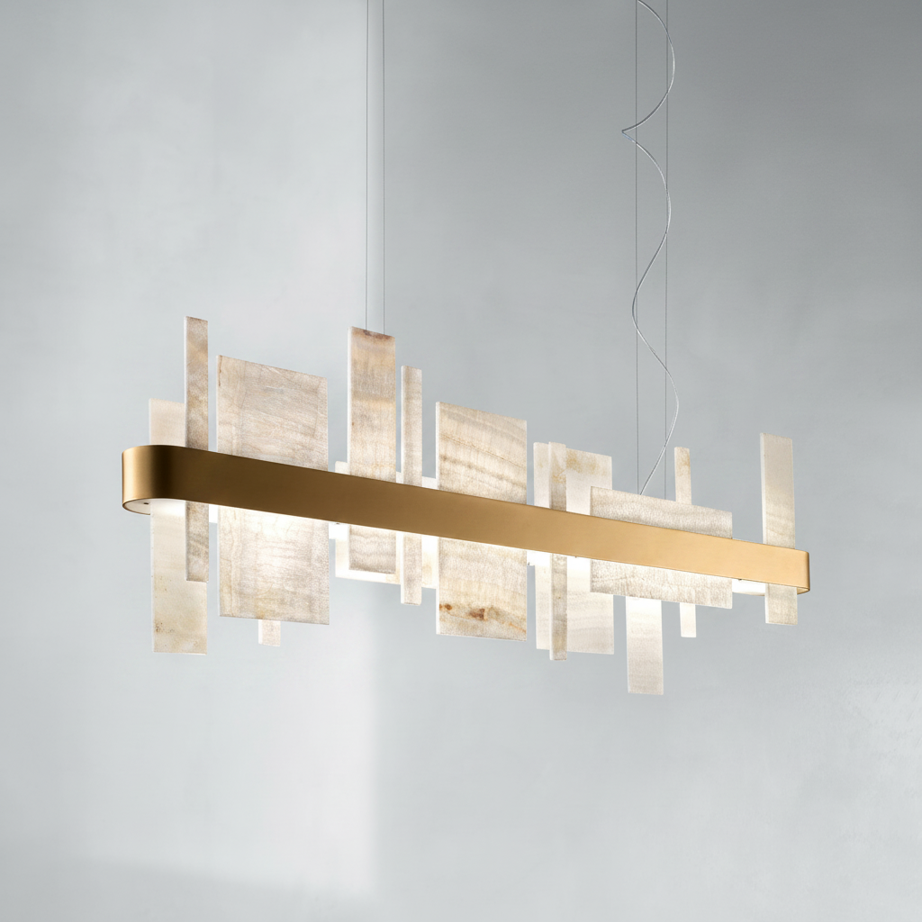 Riviko Alabaster Aura LED Chandelier - Studio Shot