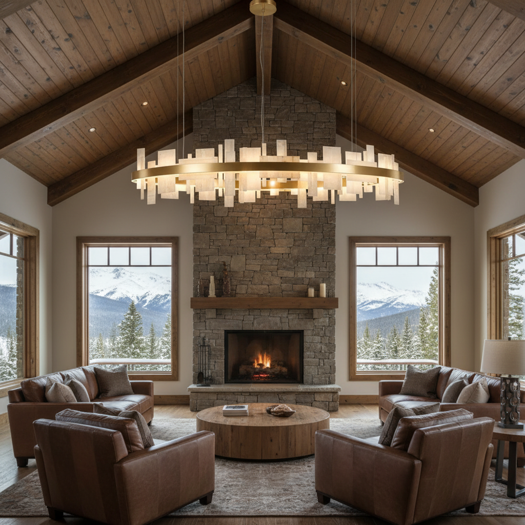 Riviko Alabaster Aura LED Chandelier - Scene
