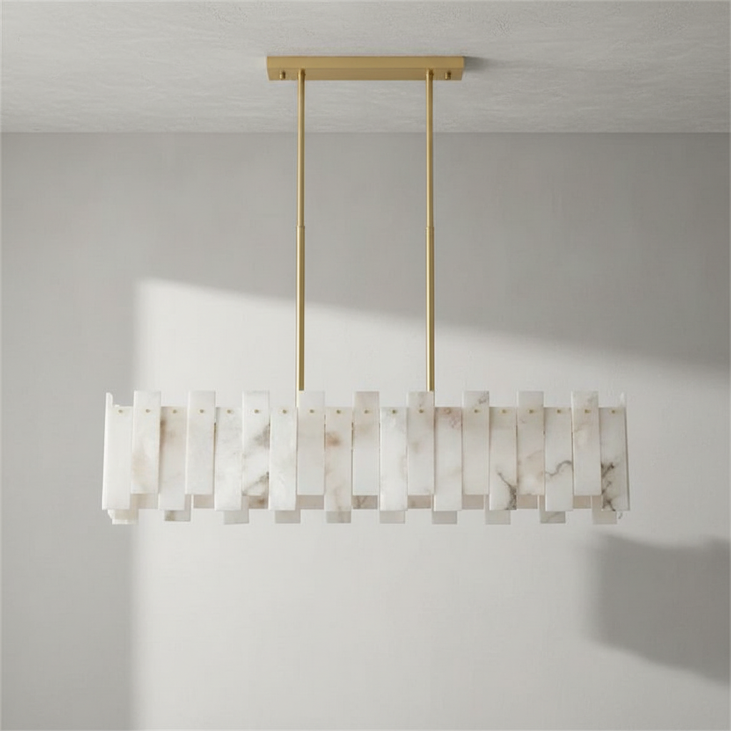 Riviko Alabaster Horizon Linear Chandelier - Studio Shot