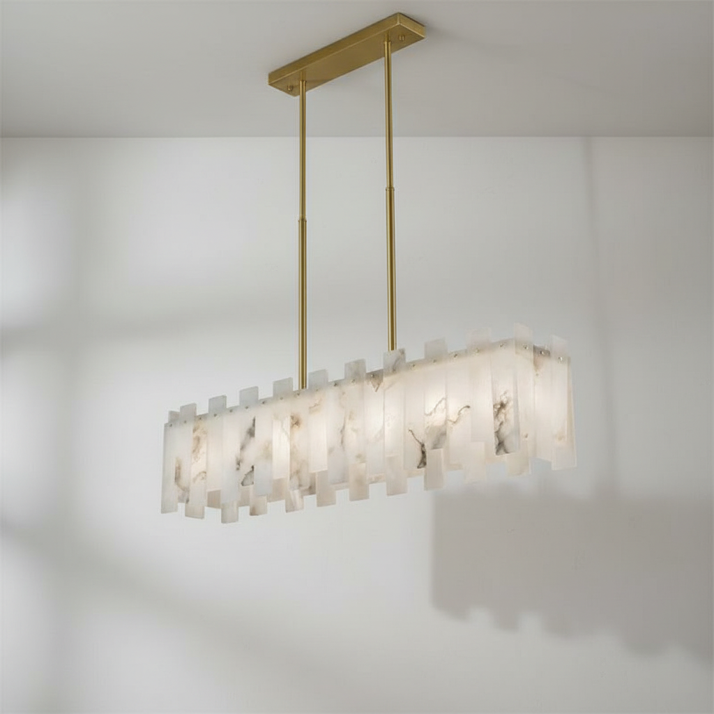 Riviko Alabaster Horizon Linear Chandelier - Studio Shot