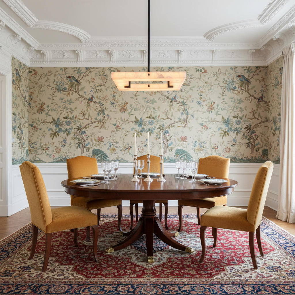 Riviko Glacera Square Alabaster Chandelier - formal American dining room