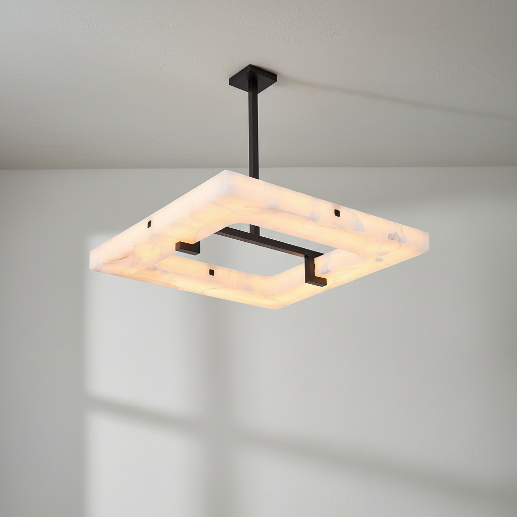 Riviko Glacera Square Alabaster Chandelier - Studio Shot