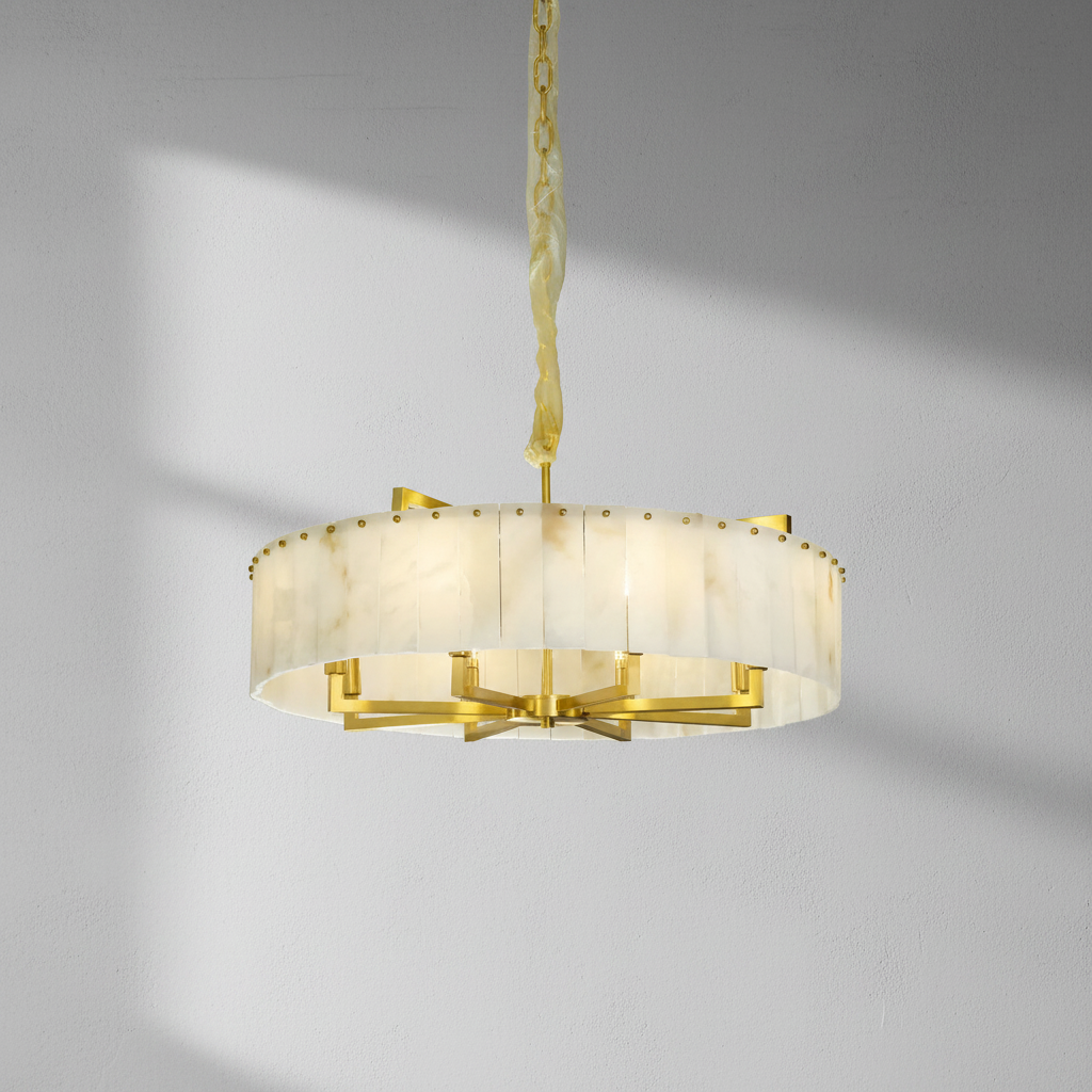 Riviko Aura Alabaster Round Chandelier - Background Shot