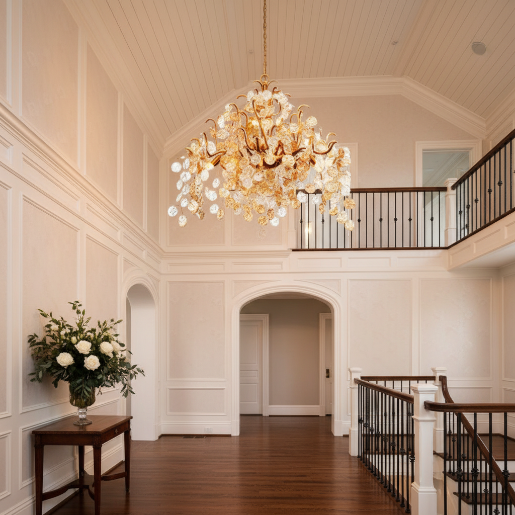 Riviko Gilded Branch Artistic 11-Light Chandelier - Scene