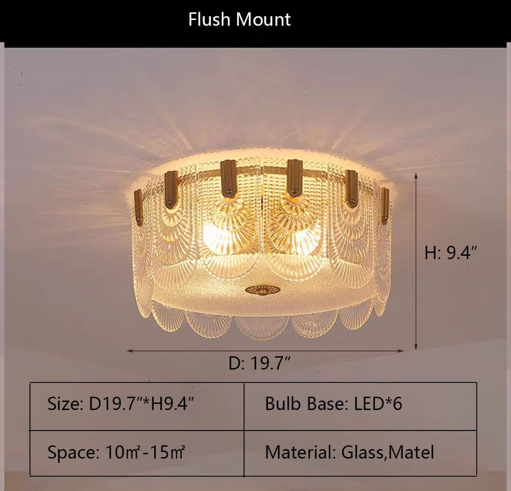 Nordic Light Luxury Patterned Glass Pendant Chandelier Suit for Living/Dining Room/Bedroom