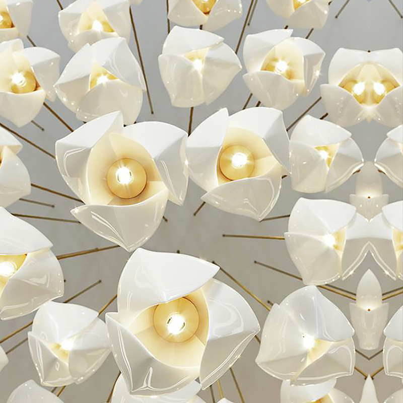 Riviko Verdant Ceramic Branch Chandelier - Background Shot