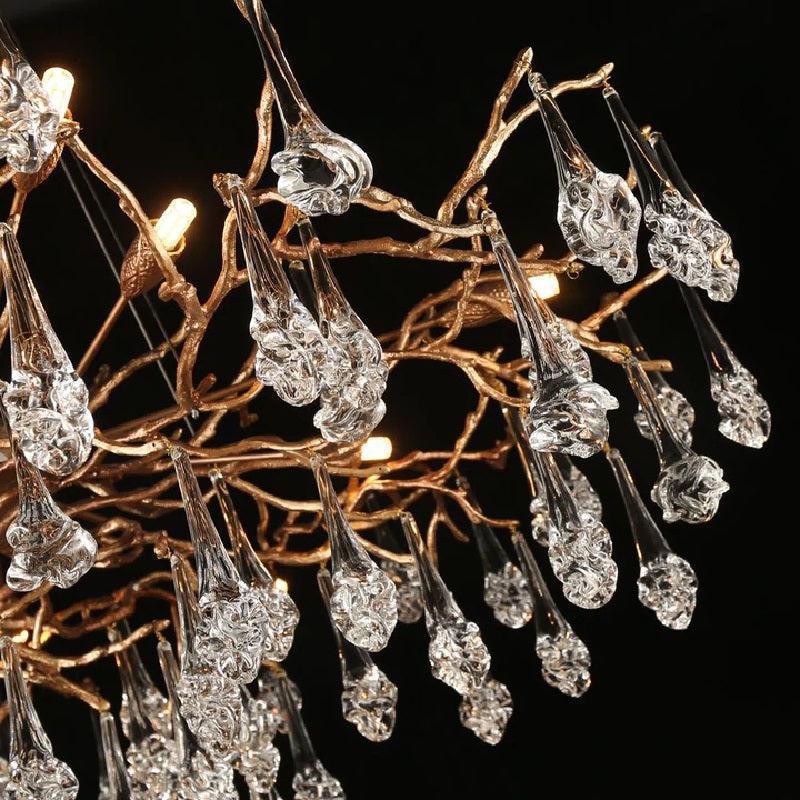 Riviko Verdant Bloom Brass Branch Chandelier - Background Shot