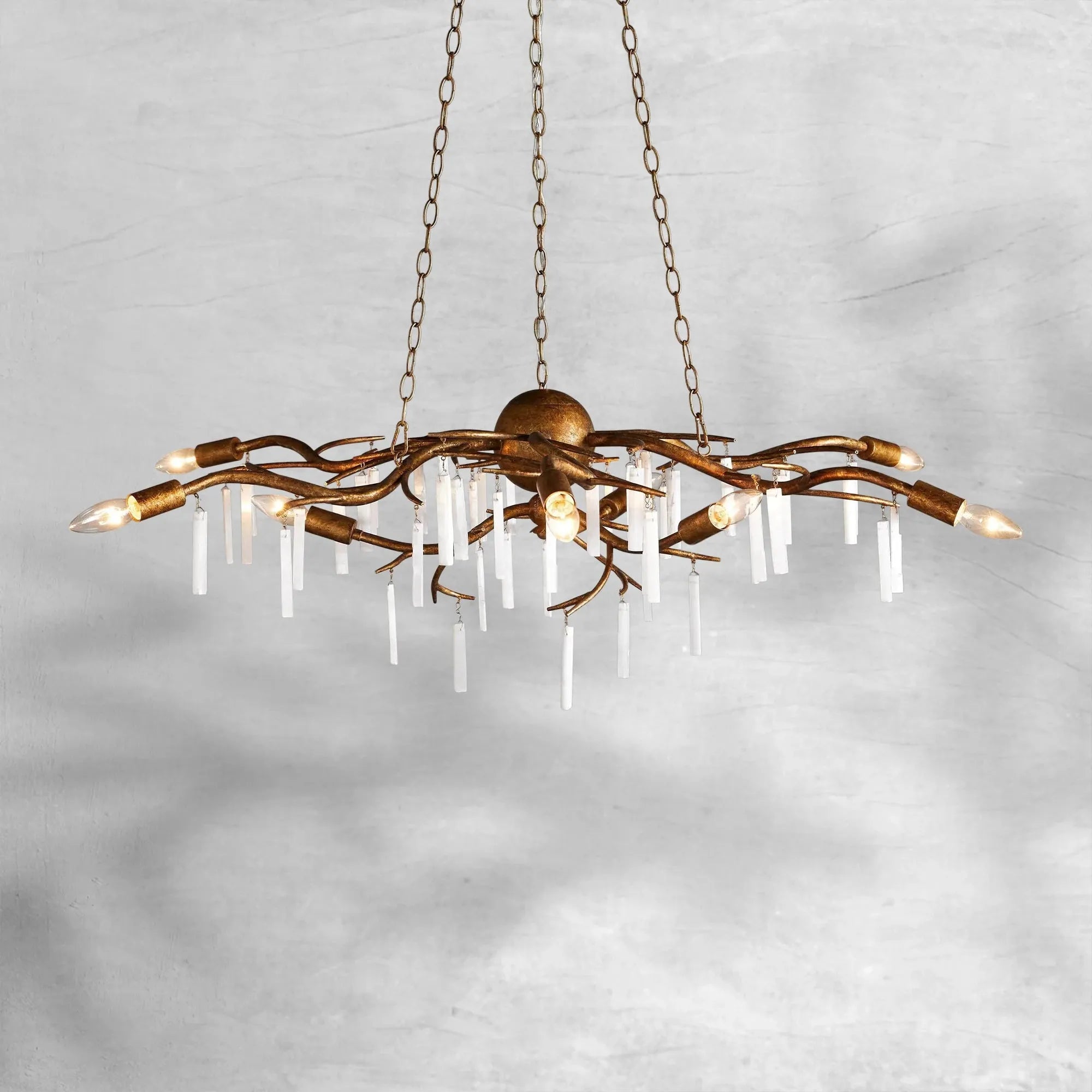Riviko Selenite Radiance 9-Light Chandelier - Background Shot