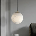 Kevin Hansa Alabaster Ball Pendant Light, Island Mini Pendant Light Riviko 5"D