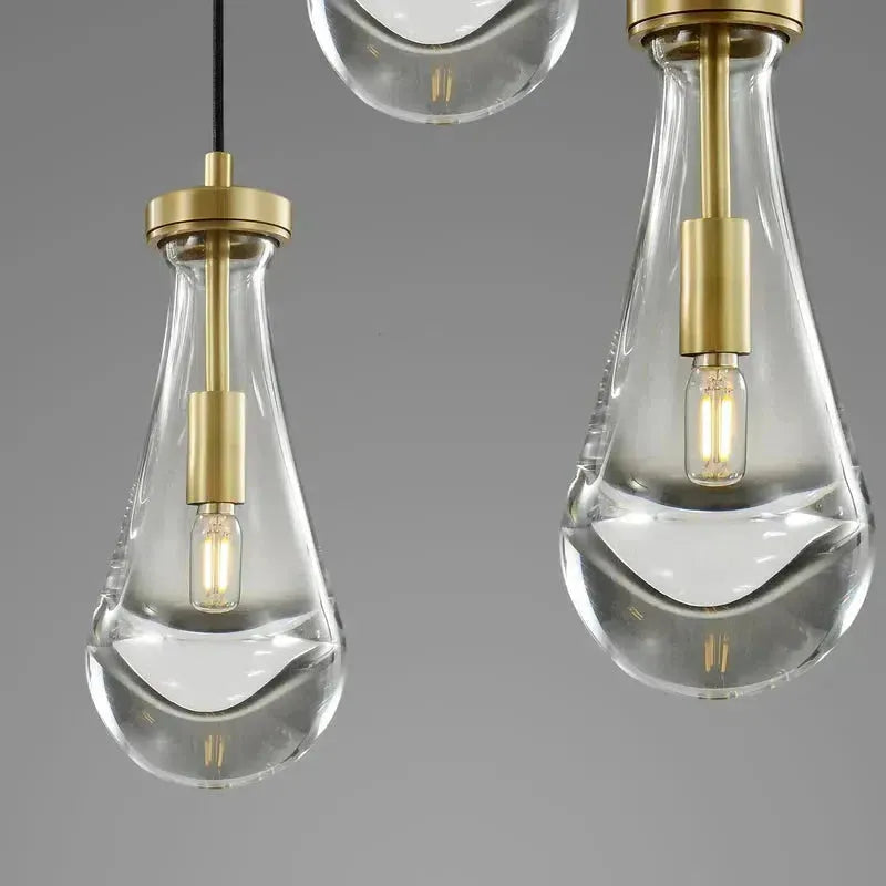 Soltaire Raindrop Round Chandelier 5 Lights 14"D