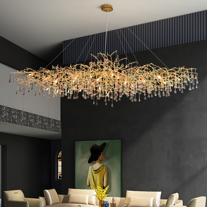 Riviko Veridian Bloom Branch Chandelier - grand American estate foyer