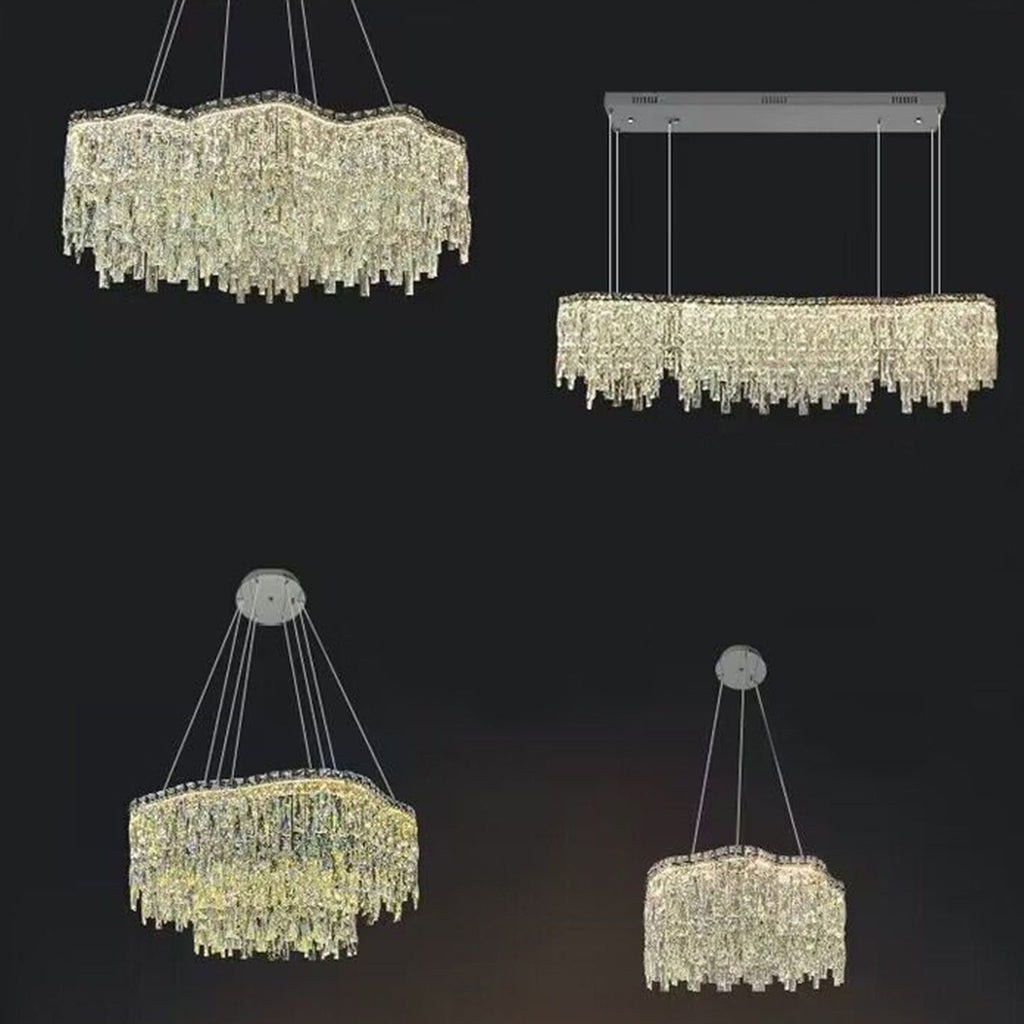 Irregular Round/Oval Crystal Chandelier Modern Luxury