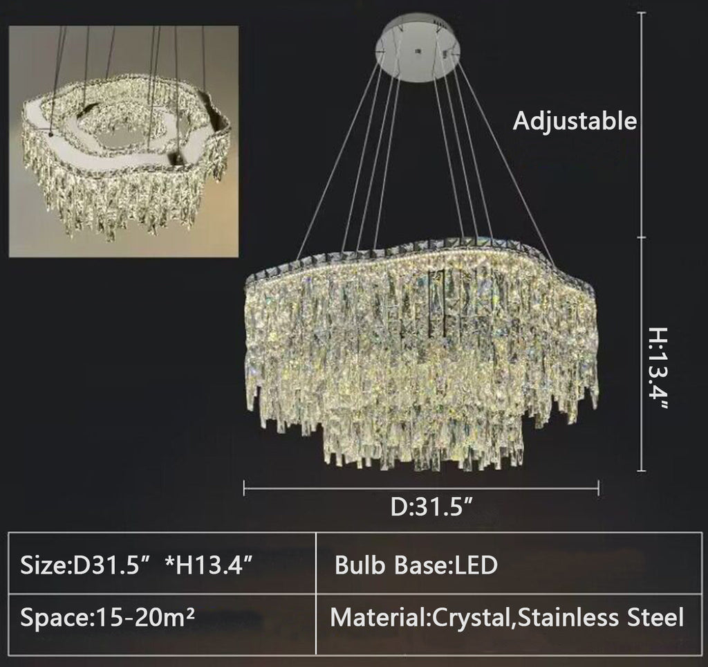 Irregular Round/Oval Crystal Chandelier Modern Luxury