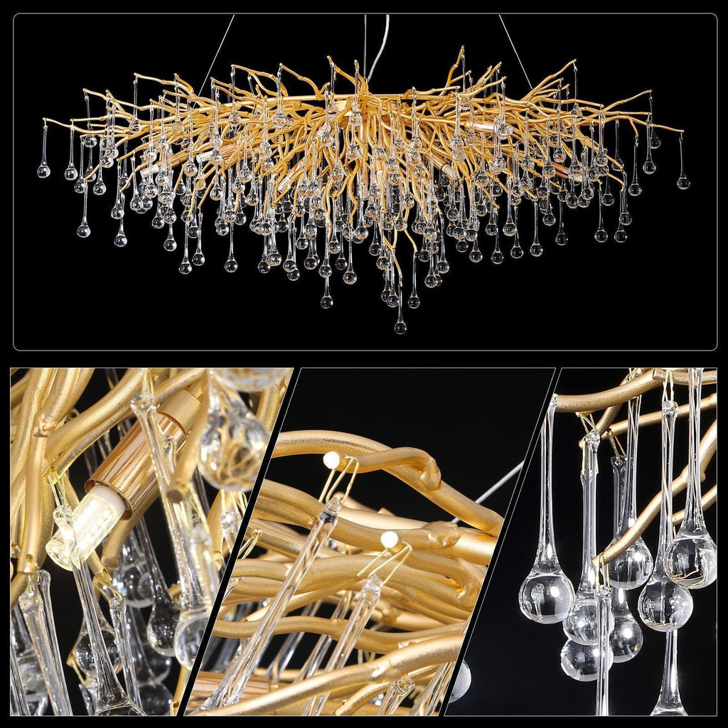 Riviko Verdant Canopy Rectangular Branch Chandelier - Background Shot