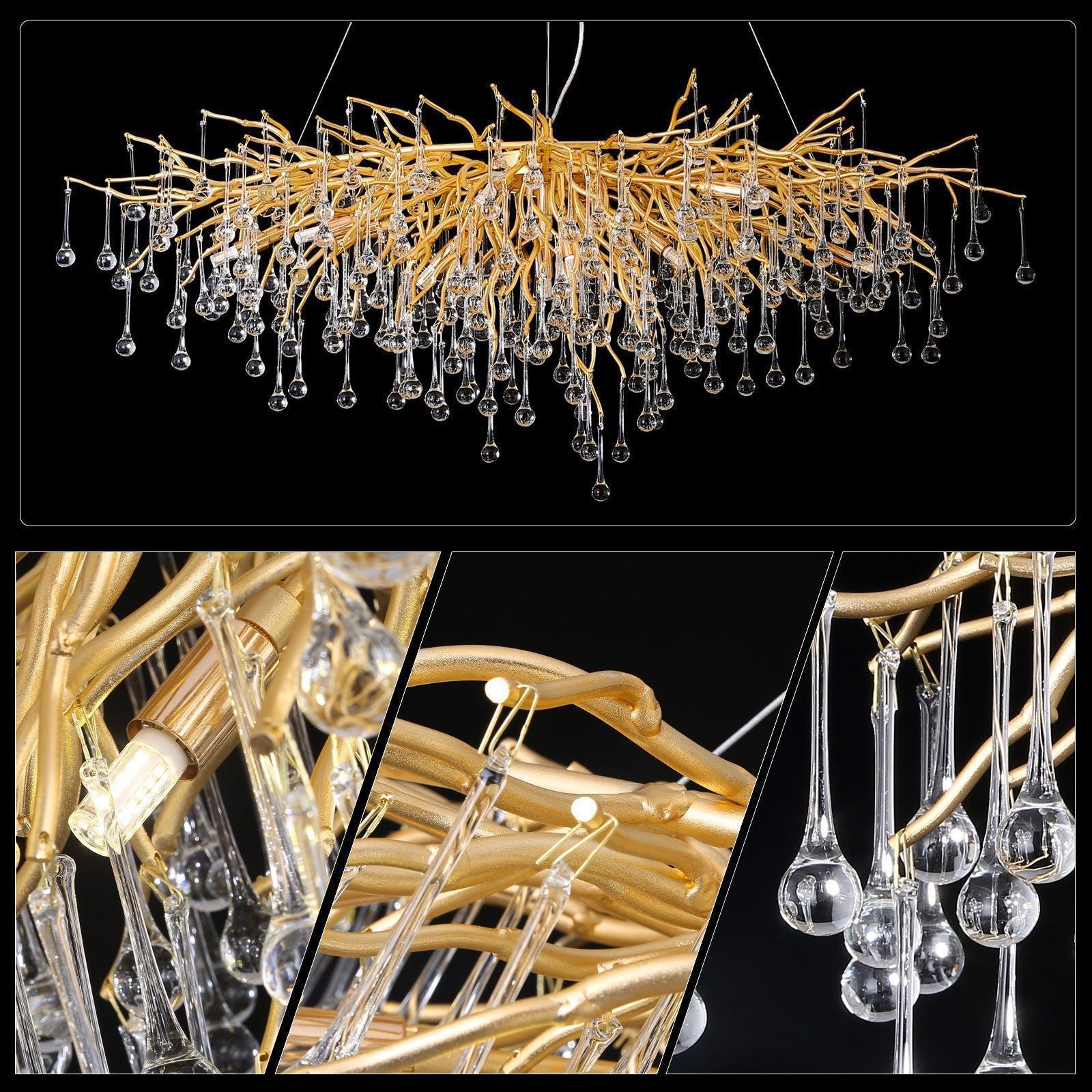 Riviko Verdant Canopy Rectangular Branch Chandelier - Background Shot
