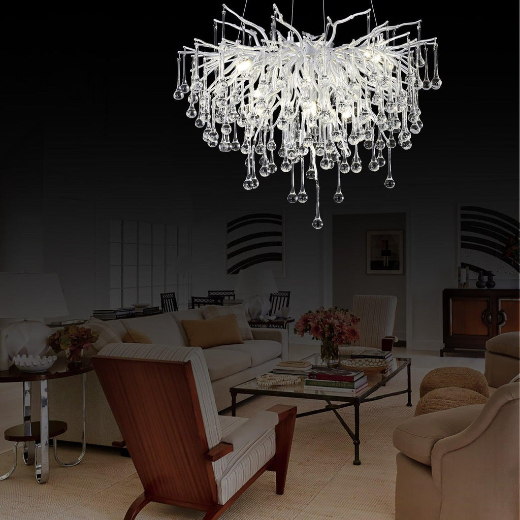 Riviko Verdant Canopy Silver Branch Chandelier - formal American dining room