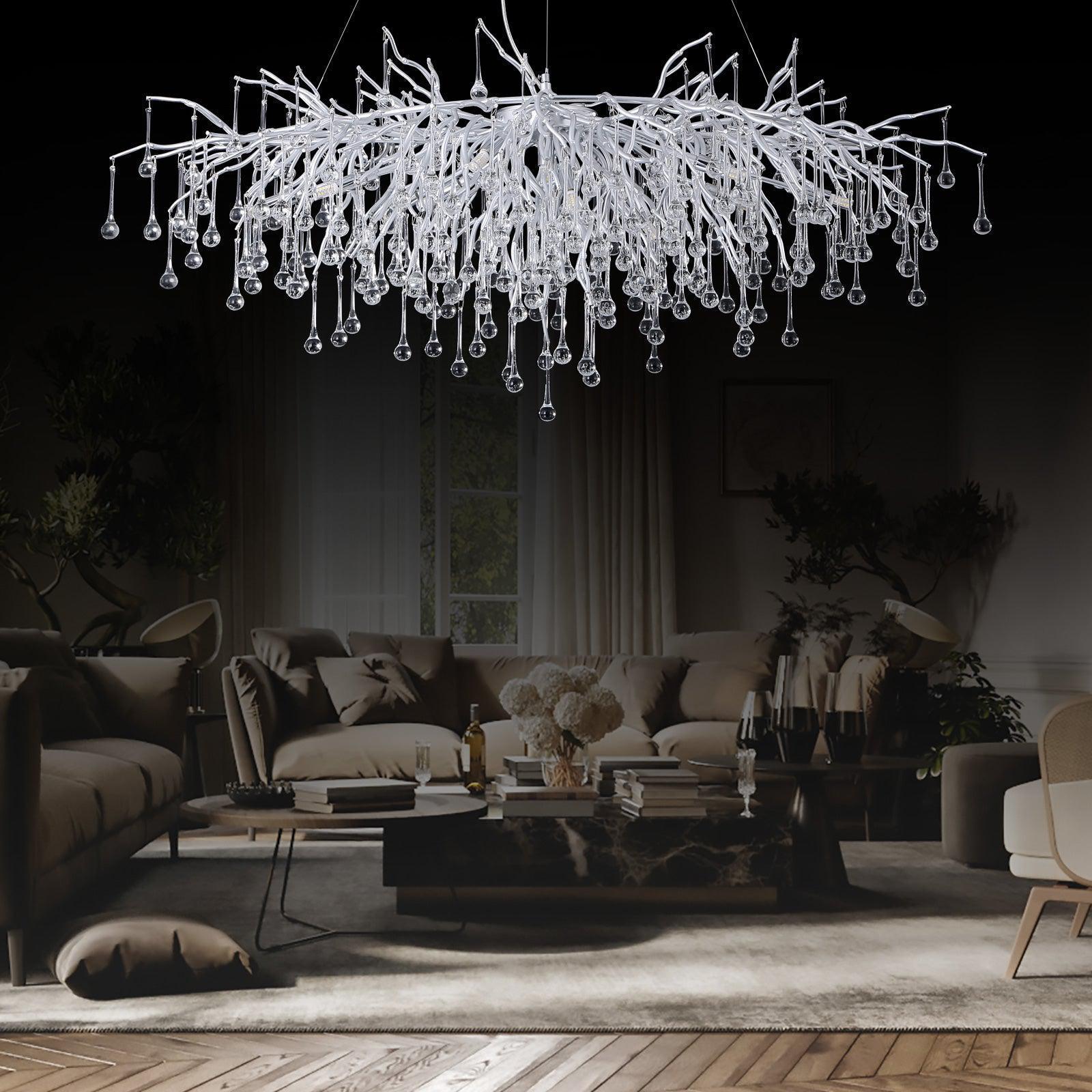 Riviko Veridian Branch Rectangle Chandelier - formal American dining room