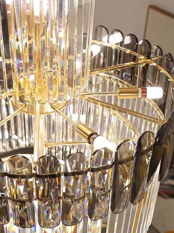 Riviko Grand Lumina Spiral K9 Crystal Chandelier - Background Shot