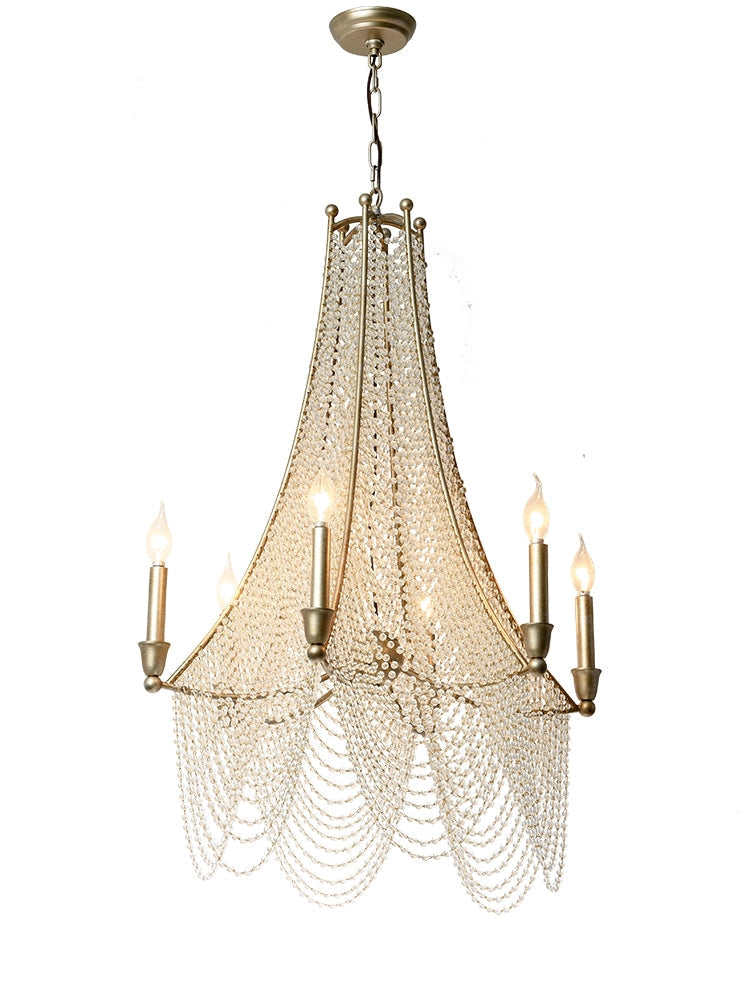 Riviko Grand Bohemian Crystal Beaded Candle Chandelier - Background Shot