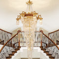 Riviko Grand Lumina Brass Crystal Chandelier - grand American estate foyer