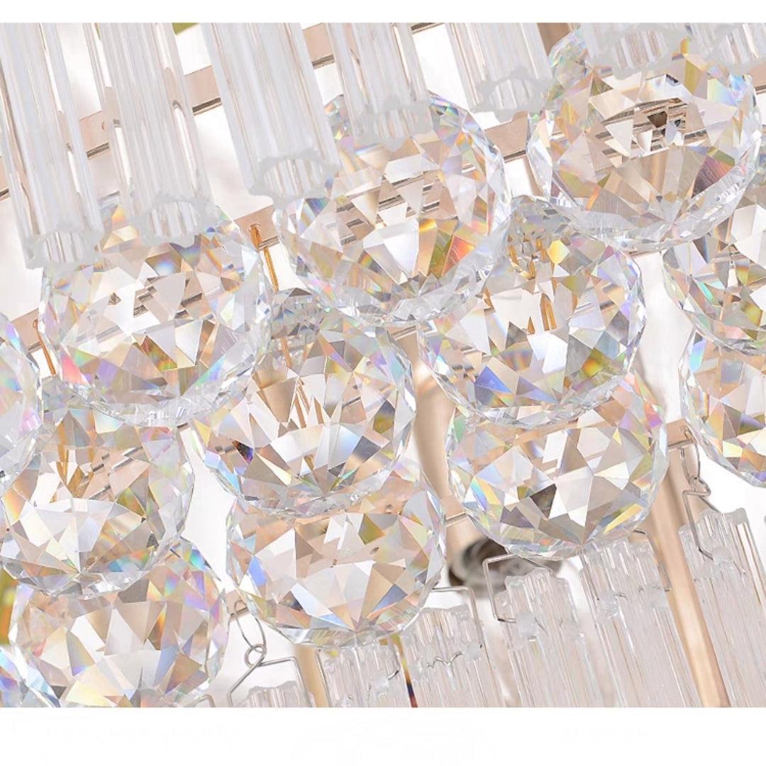 Riviko Grand Lumina Three-Tier Round Flush Mount Chandelier - Background Shot
