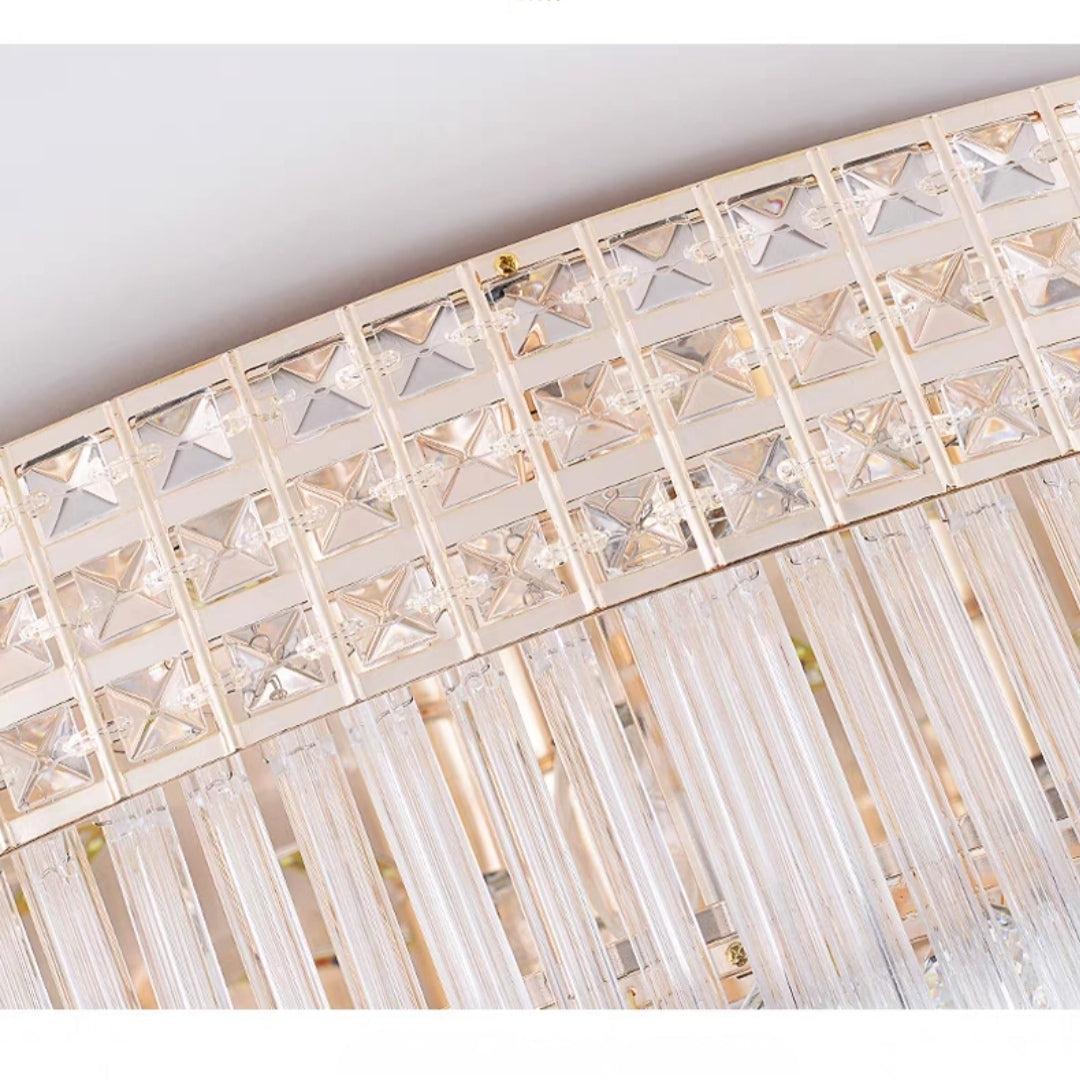 Riviko Grand Lumina Three-Tier Round Flush Mount Chandelier - Background Shot