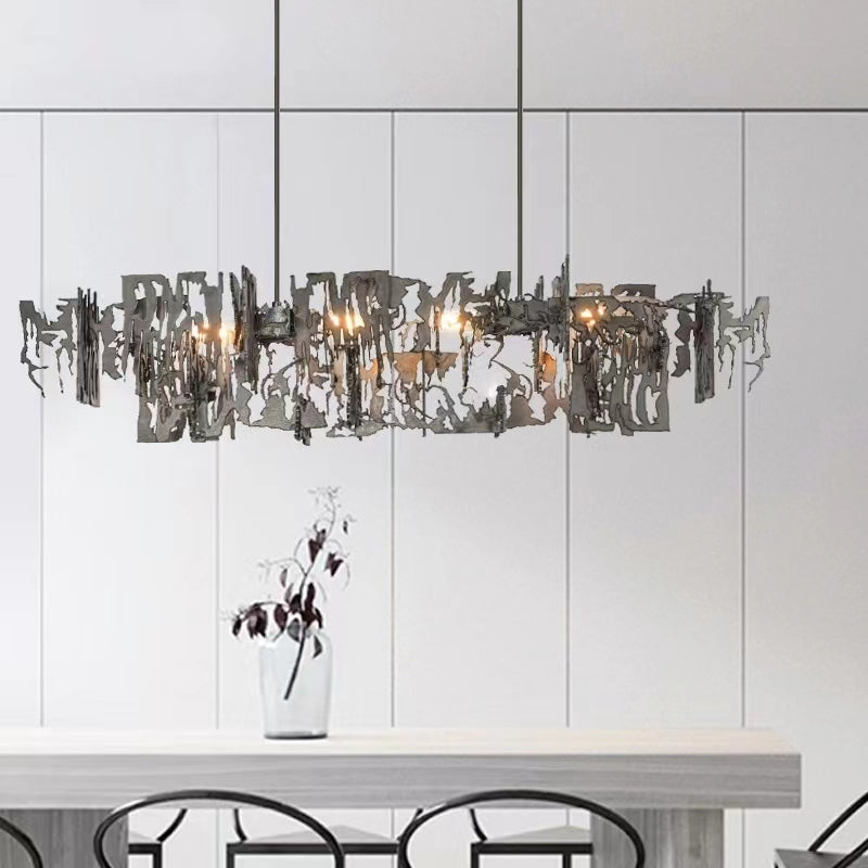 Oversize Post-modern Avant Art Irregular Metal Piece Chandelier for Living/Dining Room/Kitchen Island
