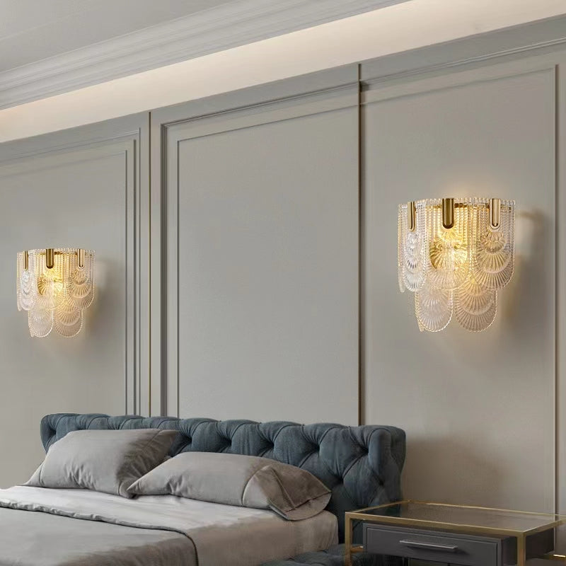 Nordic Light Luxury Patterned Glass Pendant Chandelier Suit for Living/Dining Room/Bedroom