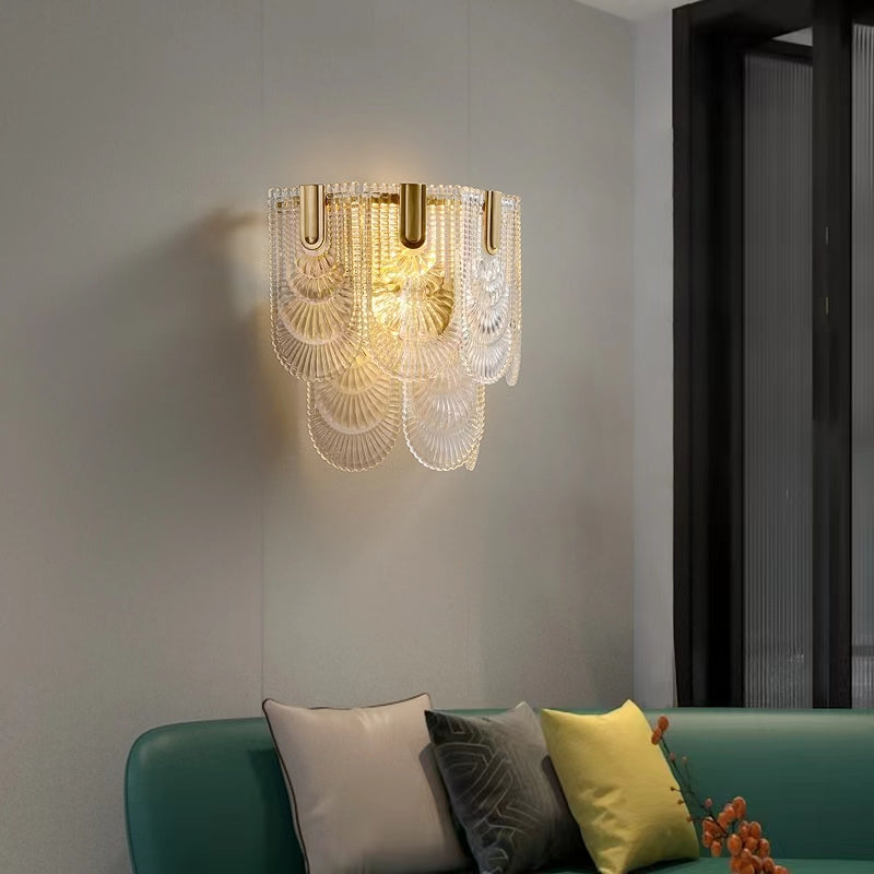 Nordic Light Luxury Patterned Glass Pendant Chandelier Suit for Living/Dining Room/Bedroom