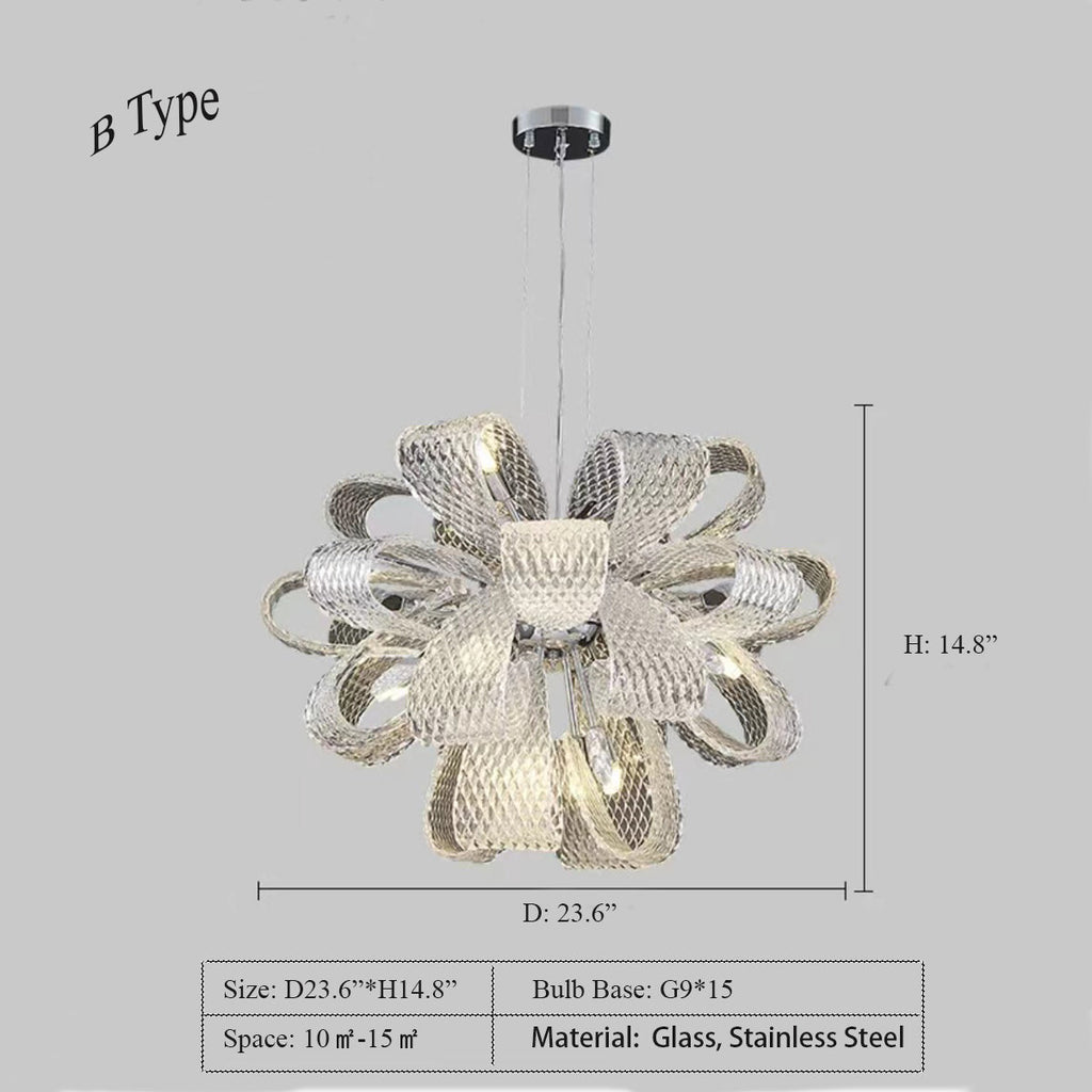 Post-Modern Art Glass Flower Bouquet Pendant Chandelier for Living/Dining Room/Bedroom