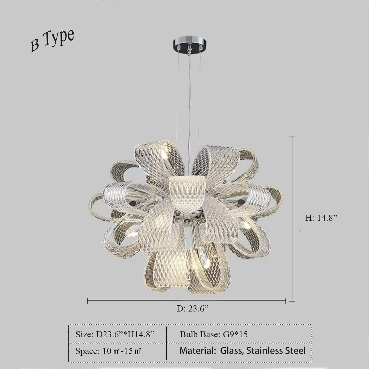 Post-Modern Art Glass Flower Bouquet Pendant Chandelier for Living/Dining Room/Bedroom