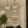 Riviko Grand Tiered Crystal Foyer Chandelier - American ballroom or formal entertaining space