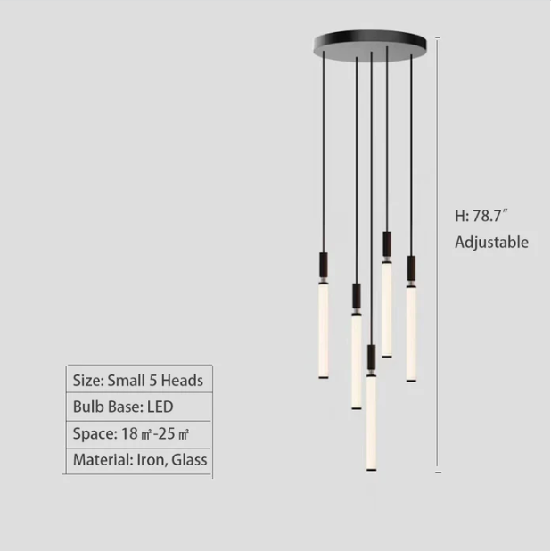 Riviko Sleek Modern Linear Pendant Chandelier - Background Shot