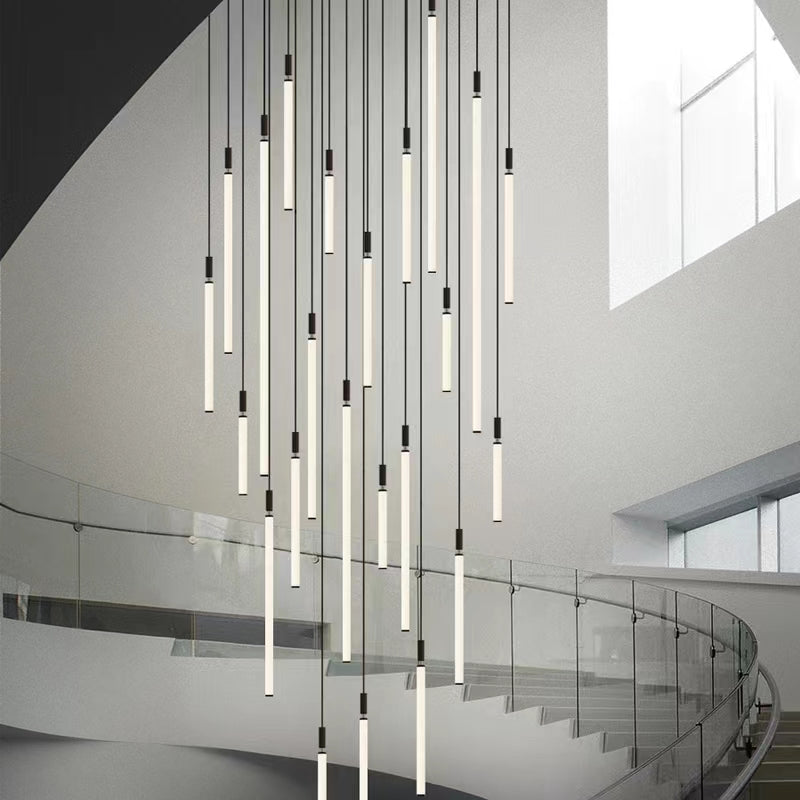 Riviko Sleek Modern Linear Pendant Chandelier - upscale American kitchen