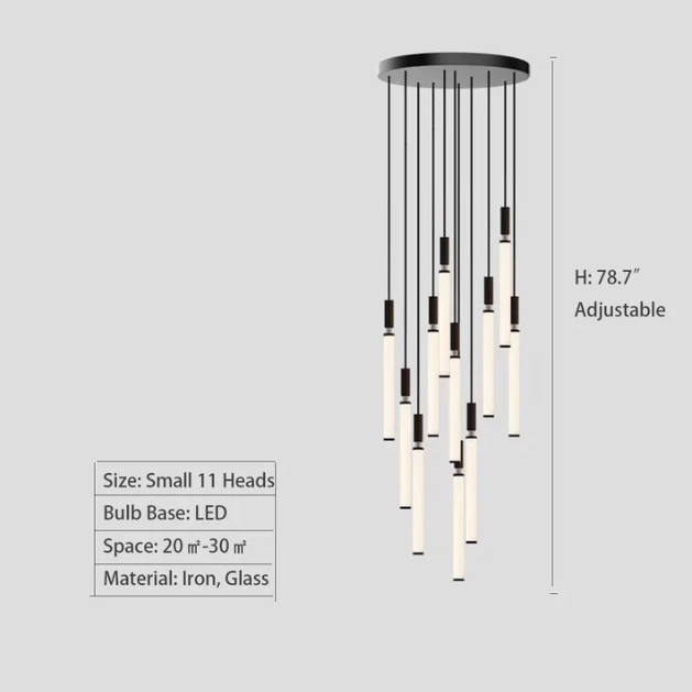 Riviko Sleek Modern Linear Pendant Chandelier - Background Shot