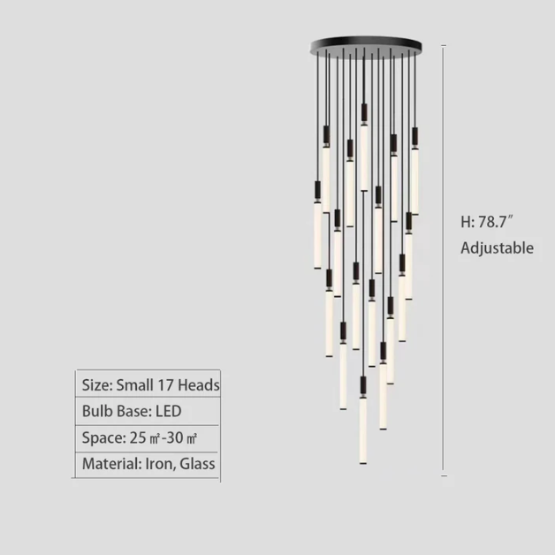 Riviko Sleek Modern Linear Pendant Chandelier - Background Shot