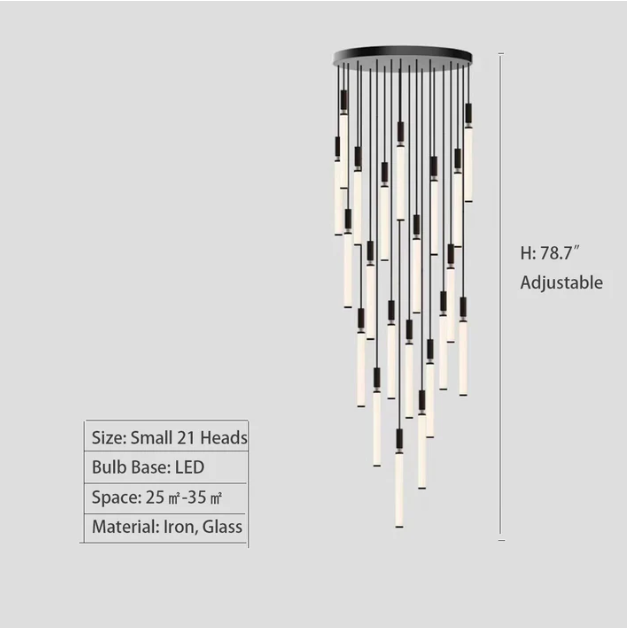 Riviko Sleek Modern Linear Pendant Chandelier - Background Shot