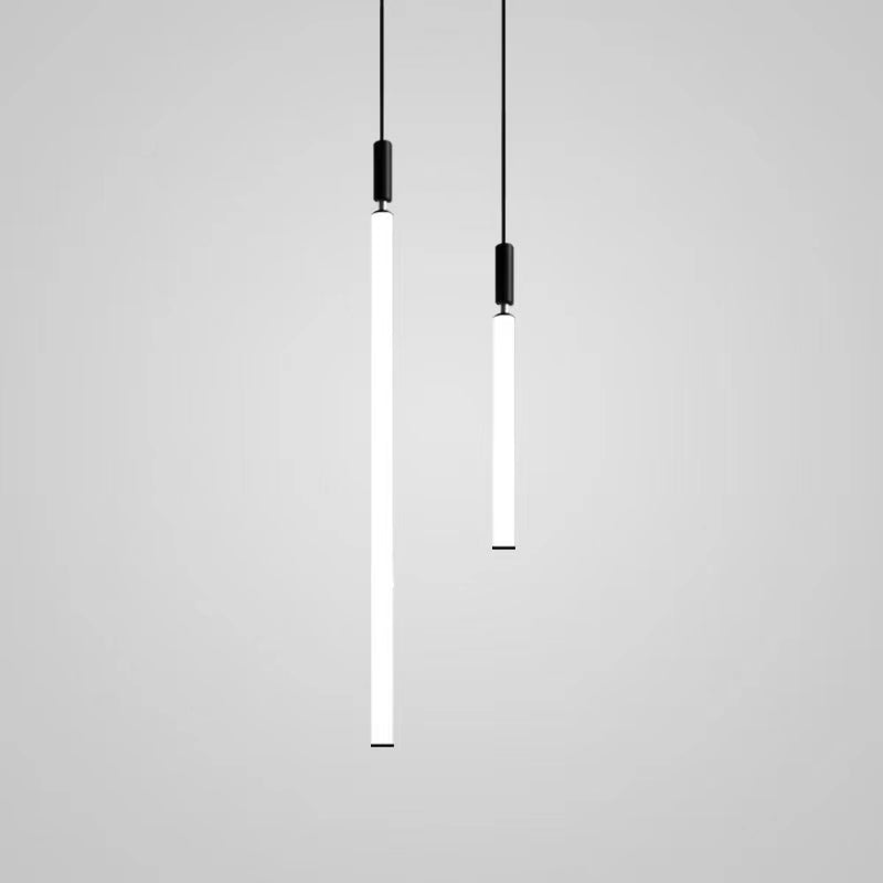 Riviko Sleek Modern Linear Pendant Chandelier - Background Shot